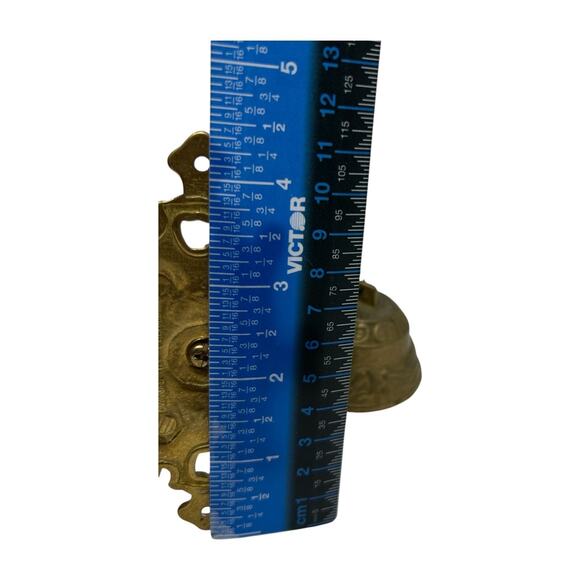 Brass Wall-Mounted Triple Bell Set Ornate Design Chain Pull Vintage Monastery - Picture 14 of 16